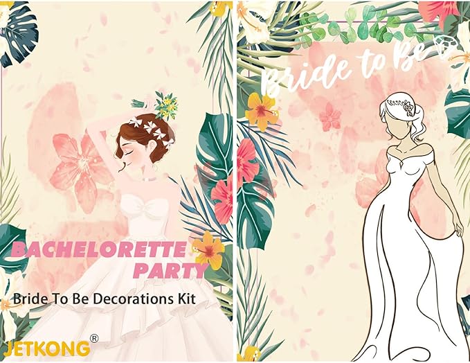 JETKONG 3 Pcs Bachelorette Party Decorations BRIDE Crown, Bride to Be Sash&Veil for Women Bachelorette Party Gifts, Bridal Shower Supplies, Gifts, Favors (Gold)
