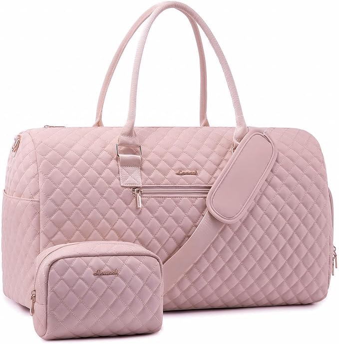 LOVEVOOK Travel Duffle Bag, Weekender Bag for Women with Toiletry Bag, Carry on Overnight Bag with Shoe Compartment, Gym Duffel Bag with Wet Pocket, Mommy Hospital Bags for Labor and Delivery