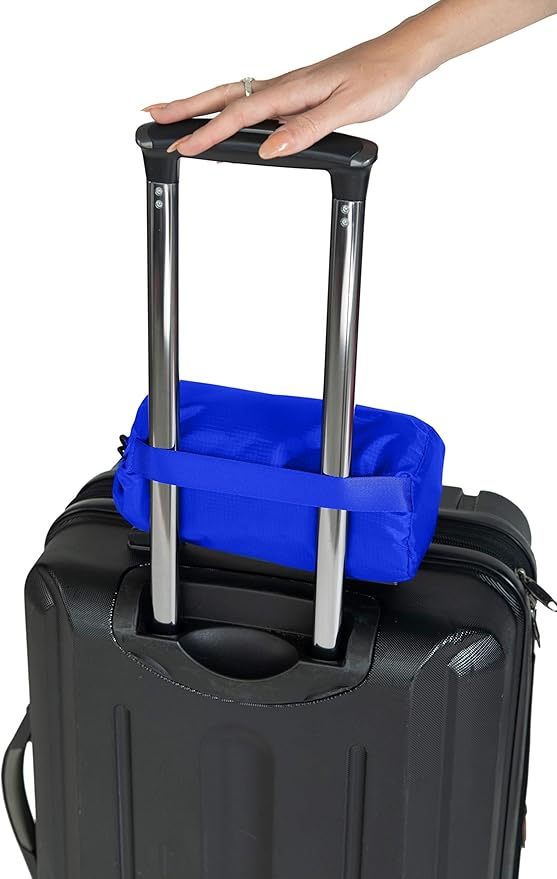 BlueHills Ultra Compact Travel Blanket Pillow in Portable Bag Case Premium Cozy Soft Compact Pack Large Blanket for Airplane Flight Layover Blue - Royal C005