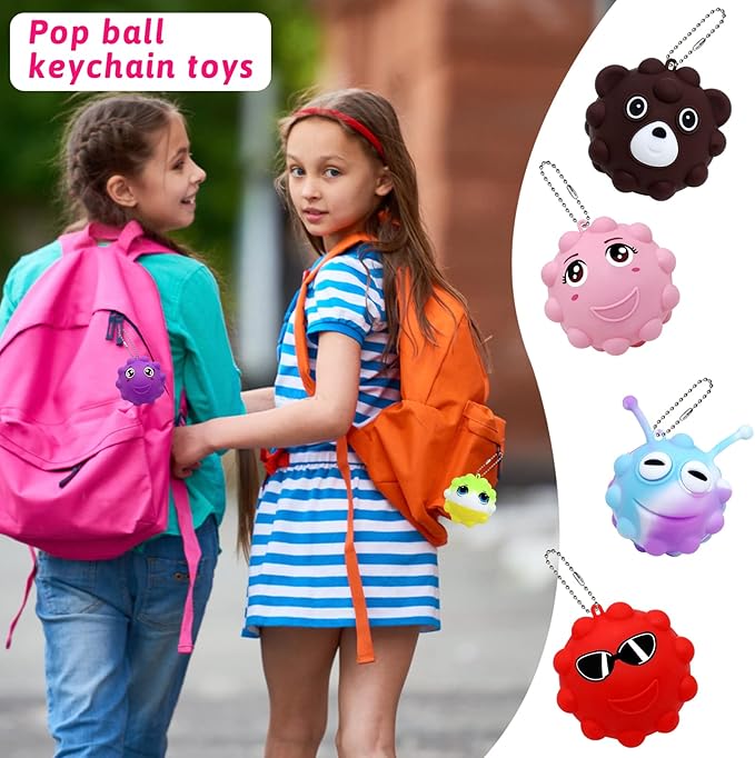 30 Pack Animal Pop Balls Party Favors for Kids,3D Pop Balls Fidget Toys,Birthday Gifts for Boys & Girls,Goodie Bag Stuffers,Pinata Stuffers Filler,Carnival Prizes,Treasure Box Toys,Kids Prizes