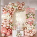Dusty Pink Balloon Arch Kit 126 Pcs Retro Blush Pink and Metallic Rose Gold Balloon Arch Garland Kit for Wedding Birthday Baby Shower Gender Reveal Bridal Decorations