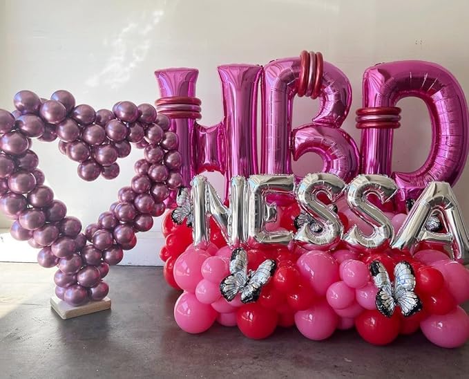 40 Inch Large Hot Pink Letter T Balloons Alphabet T Letter Balloons Foil Mylar Letter A Balloons for Birthday Party Anniversary New Year Graduation Wedding