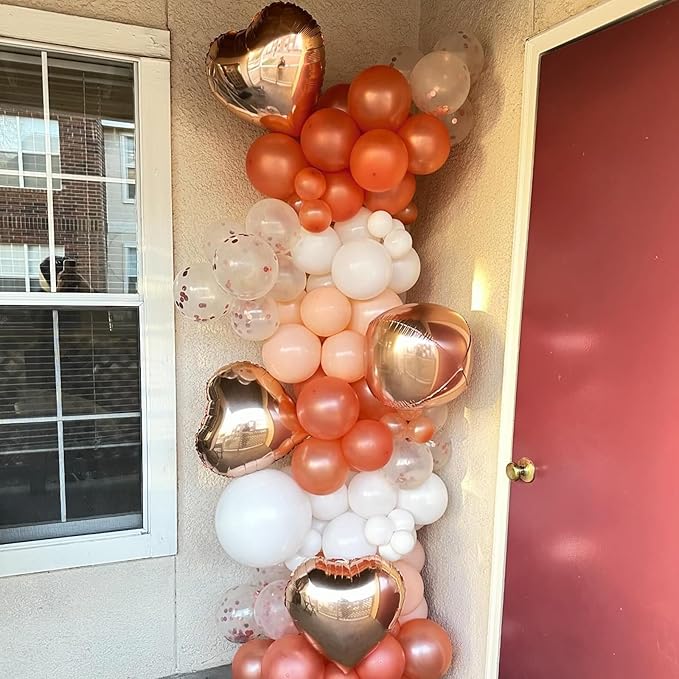 Rose Gold Foil Heart Balloons, 10PCS Rose Gold Heart Shape Balloons, Valentines Balloons 18inch Foil Balloons for Helium Birthday Decorations for Valentines Day, Wedding, Brithday Party, Baby Shower