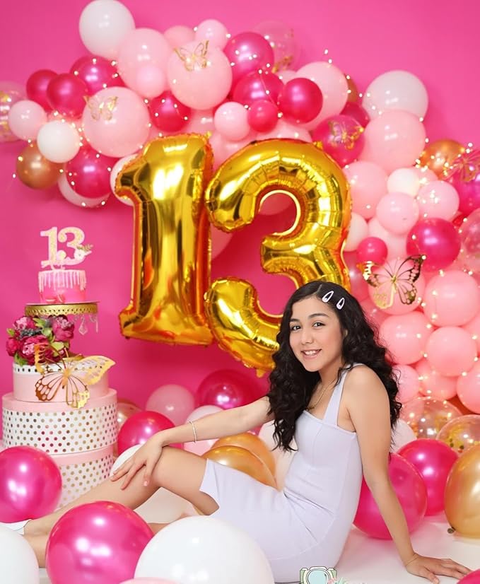 Numbers Balloon 3, 40 Inch Large Gold Balloon for Three Year Old Birthday Decor, 3 13 30 31 Birthday Party Decorations for Wedding Supplies