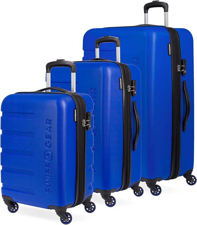 SwissGear 7366 Signature Hardside Expandable Luggage with Spinner Wheels, TSA Lock, Cup-Holder, Cobalt, 3-Piece Set (19/23/27)