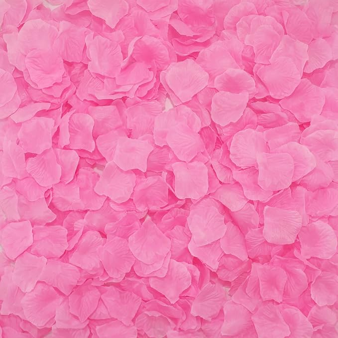 CODE FLORIST 1100 PCS Pink Silk Rose Petals for Valentine's Day,Romantic Night,Wedding,Proposal Anniversary Flower Decorations(Separated,Scented)