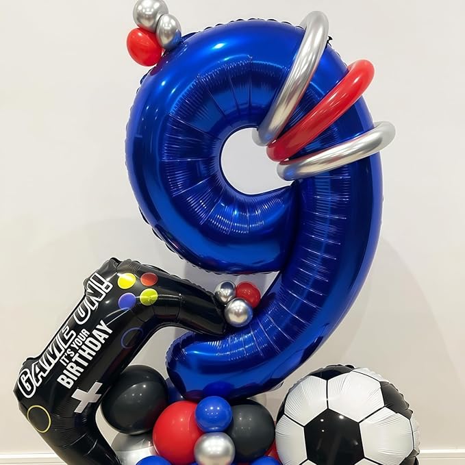 Navy Blue 8 Balloon Number,40 Inch Number 8 Balloon Big Dark Blue 8 Foil Mylar Helium Balloon for Birthday Party Decorations