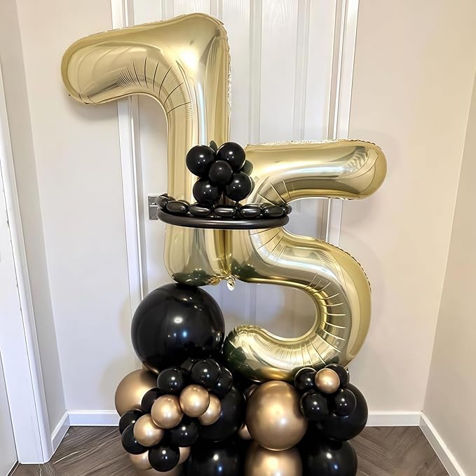 Champagne Gold 9 Balloon,40 Inch Light Gold Number 9 Balloon Big Foil Mylar Helium 9 Balloon for Birthday Party
