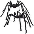JOYIN 2 Pack 5 Ft Halloween Outdoor Decorations Hairy Black Spider, Scary Giant Spider, Fake Large Haunted House Props, Halloween Yard Lawn Decorations Party Indoor Decor