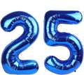 40 Inch Balloon 25 Numbers, Happy 25th Birthday Decorations for Women, Dark Blue Foil Large Ballon for 2 5 25 52 Birthday Party Wedding Anniversary Supplies