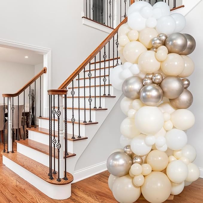 White Sand Balloons, 66pack 12inch Sand White Latex Party Balloons for Wedding, Bridal, Baby Shower, Birthday, Graduation, Anniversary, Bachelorette, Engagement Party Decorations
