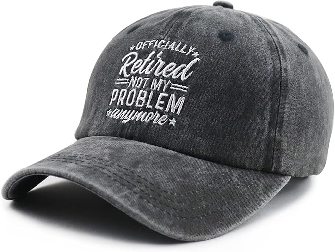 Officially Retired Hat for Women Men, Funny Adjustable Cotton Embroidery Retirement Baseball Cap