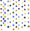 Gold Blue Glitter Star Garland Hanging Decorations, Streamer Bunting Banner Decorations,65 Feet, Twinkle Star Backdrop for Graduation, Birthday, Wedding, Christmas Party, New Year (Gold Blue)