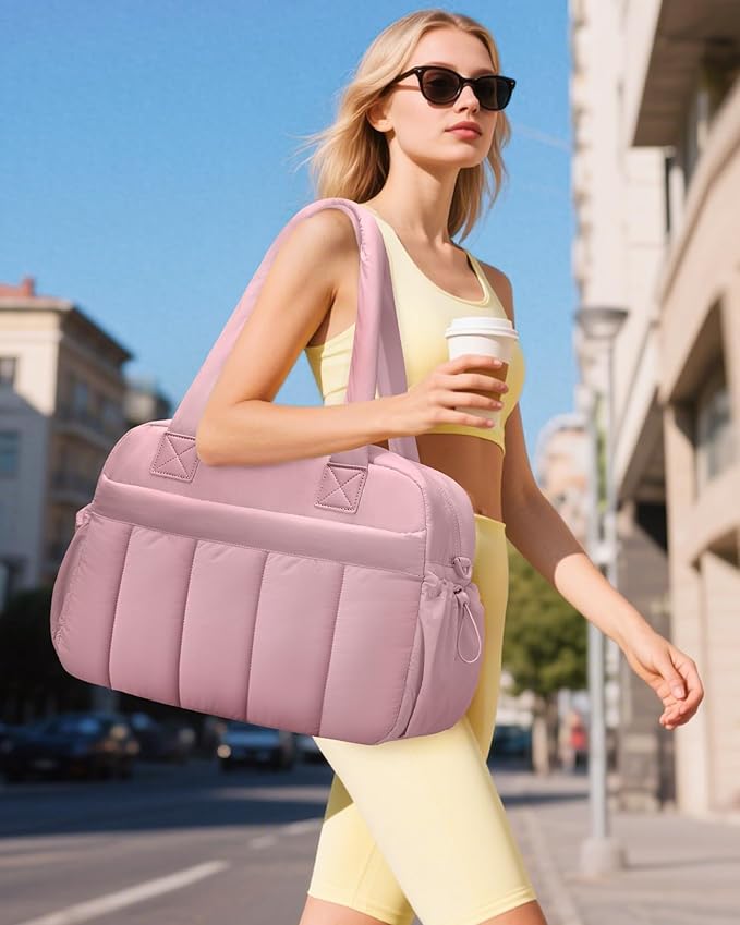 oscaurt Gym Bag for Women Lightweight Duffle Bag for Travel with Toiletry Pouch Water Resistant Carry On Weekender Overnight Duffel