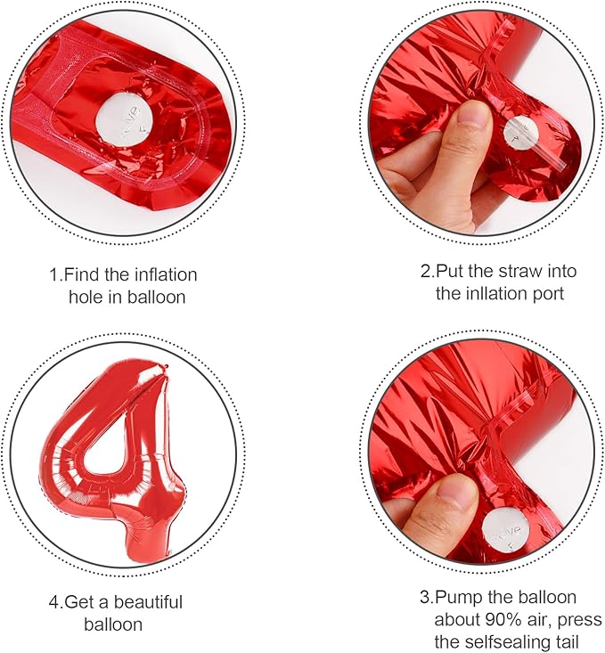 3 Birthday Balloon, 40 Inch 3 Year Old Balloon for Birthday Party Decoration, Red Number 3 Ballon for 3, 13, 23, 38 Celebration, Men and Women, Wedding, Anniversary Decor