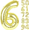 Champagne Gold 6 Balloon, Number Balloons 40 Inch, Light Gold 6th Balloons for Birthday Decorations, Light Gold Party Supplies 6 Birthday Balloon, Number 6 Balloon
