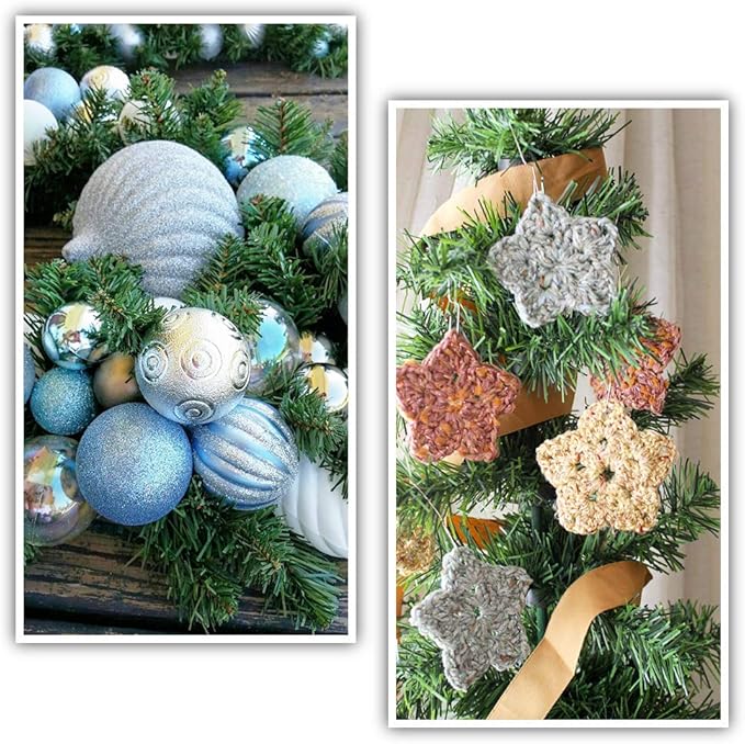 Lvydec 72 Feet Christmas Garland Clearance, 4 Strands Artificial Pine Garland Soft Greenery Garland for Holiday Wedding Party Decoration, Outdoor/Indoor Use