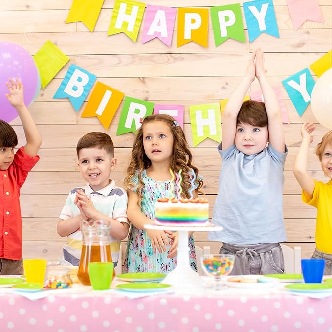 MECCANIXITY Birthday Banner 16 Feet Green Birthday Decorations CardStock Birthday Sign with Pennant Banner Flags for Birthday Decor Backdrop Festival Party Supplies
