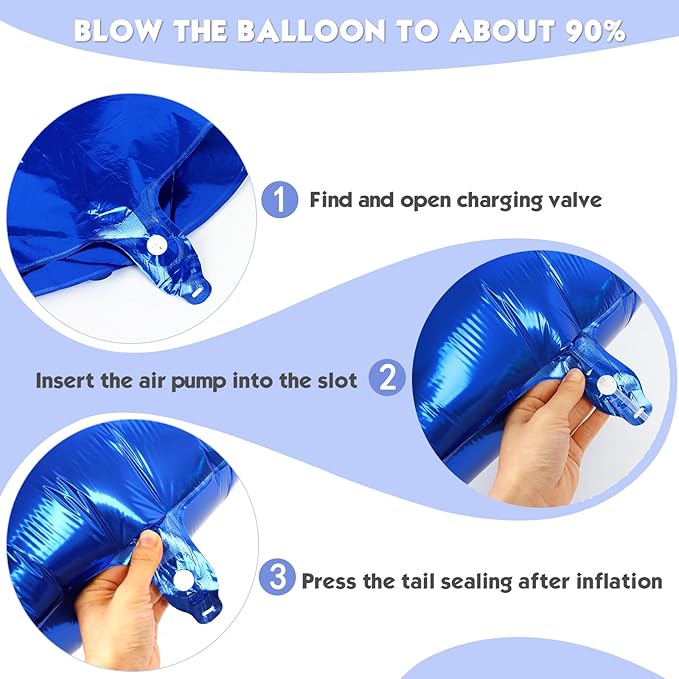 40 Inch Metallic Blue Number 0 Balloon, Giant Number 0 Balloons for 10th 20th 30th 40th Birthday Decorations, Party Supplies for Baby Boy Girl, Metallic Blue Party Decor
