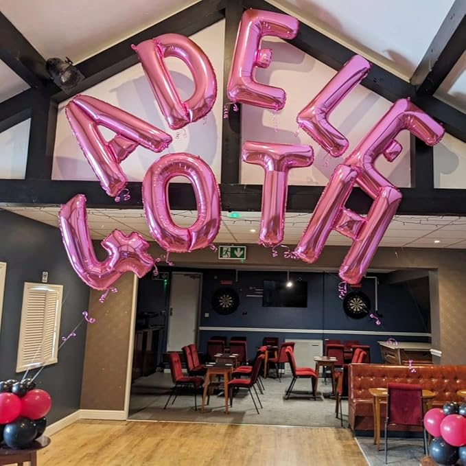 40 Inch Large Hot Pink Letter M Balloons Alphabet M Letter Balloons Foil Mylar Letter A Balloons for Birthday Party Anniversary New Year Graduation Wedding