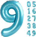 Pearl Blue 9 Number Balloon, 40 Inch Big 9 Balloon Number, Jumbo Giant Happy 9th 19 29 39 49 99 Birthday Party Decorations, Large Nine Mylar Foil Anniversary Birthday Party Engagement Decorations