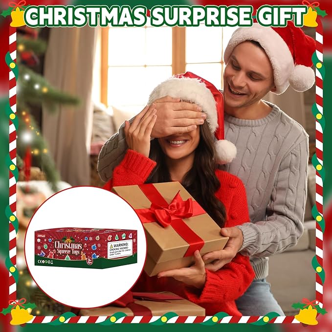 30 Pack Christmas Squishies for Kids, Christmas Stress Balls,Kawaii Mini Squeeze Toys, Bulk Squishy Squeeze Ball Set and Birthday Party Favors (Christmas-30)