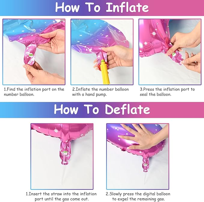 40 Inch Gradient Rainbow Number 1 Balloon for 1st Birthday Decoration, Large Self Inflating Blue Pink Foil Number Balloons 0-9 for Girls, Starry 1 Helium Balloons for Women Party Anniversary Supplies