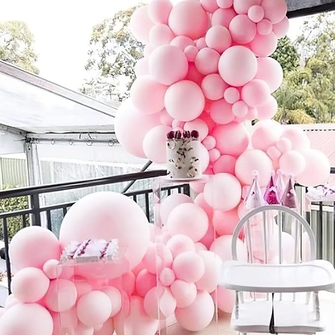 PartyWoo Baby Pink Balloons 152 pcs Different Sizes of 18 12 10 5 Inch Pastel Pale Light Pink Balloons Arch Kit Garland for Baby Shower Gender Reveal Birthday Princess Party Decorations Pink-Q05