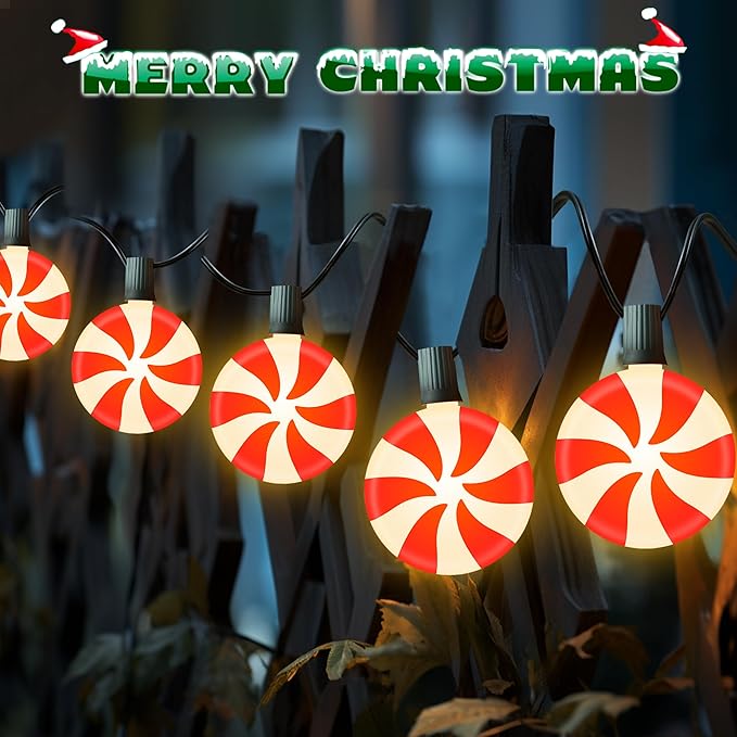 Ultimate Unicorn Christmas Lollipop Pathway Lights for Garden Christmas Decoration Red, 10 LED Peppermint String Lights with Stakes for Outdoor Sidewalk Pathway Rooftop Lawn Garden