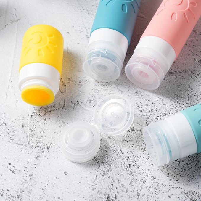 Zafit 18 Pack travel Bottles for Toiletries, TSA Approved Silicone Travel Containers Leak Proof Refillable Travel Accessories for Shampoo Conditioner Lotion Body Wash(Multicolored B)