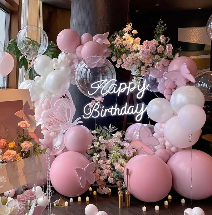 KALOR 36 Inch Giant Pink Balloons, 6 Pack Large Round Pink Latex Balloons for Anniversary, Birthday, Christmas, Wedding, Baby Shower Party Decorations