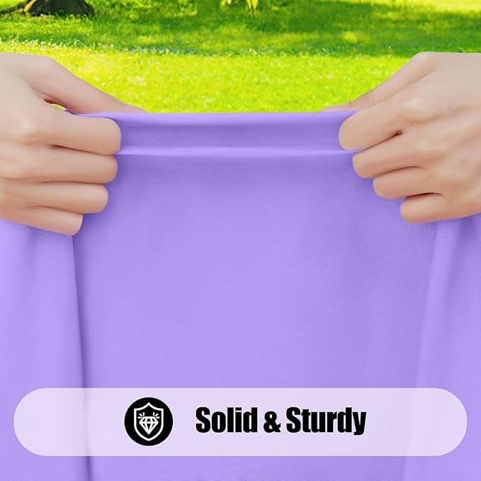 Smiry 2 Pack Rectangle Picnic Table Cloth, Waterproof Elastic Fitted Tablecloths, Washable Polyester Rectangular Patio Table Cover for Camping, Indoor and Outdoor (Lavender, 30"x96")