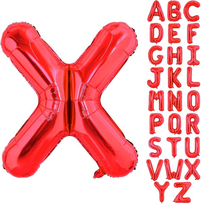 40 Inch Large Red Letter X Balloons Alphabet X Letter Balloons Foil Mylar Big Letter Balloons for Birthday Party Anniversary New Year Graduation Wedding Decorations