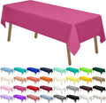 Hot Pink Plastic Tablecloths 2 Pack Fuchsia Disposable Table Covers 54 x 108 Inch Bridal Magenta Shower Party Tablecovers PEVA Cerise Table Cloths for BBQ Birthday Wedding's 8 ft Rectangle Table Use