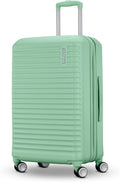 American Tourister Stratum 3.0 Medium 24-Inch Spinner, Airline Approved, Durable Hardside Luggage, Expands 1.5", RightHeight™ Adjustable Handle, Surrel Green