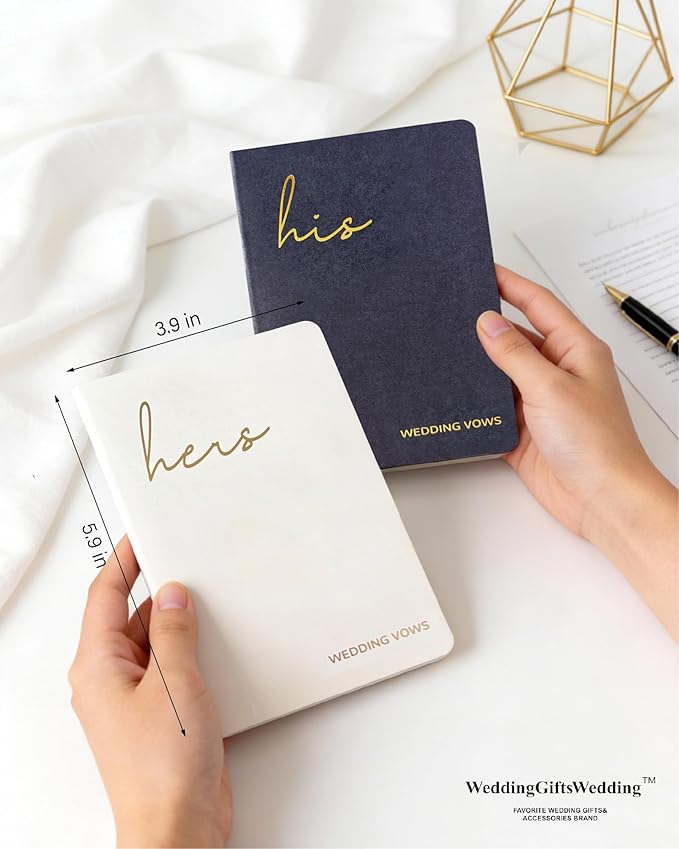WeddingGiftsWedding Vow Books His and Hers, Wedding Vow Books with Soft Touch Gold Foil Engraving, Wedding Essentials, Wedding Accessories