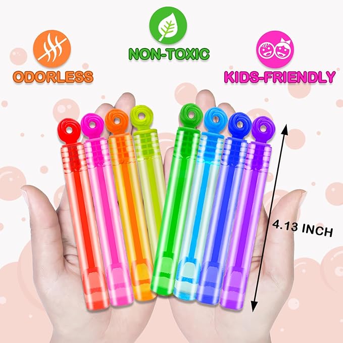 Easter Basket Goodie Bag Stuffer Fillers for Kids, 32 Pack Mini Bubble Wand Toys Gifts for Toddlers, Small Spring Birthday Camping Party Favor Supplies, Classroom School Stuff Prize Treats Non Candy