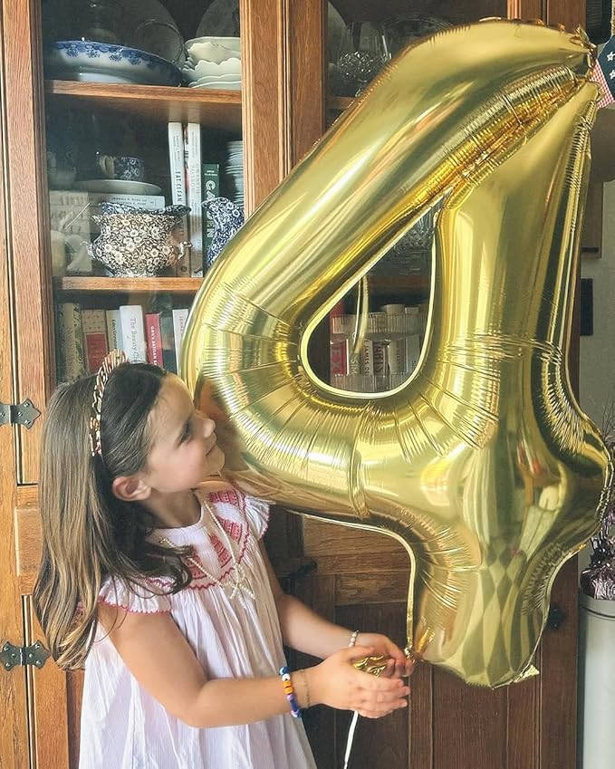 40 Inch Champagne Gold Number 7 Balloon, Giant 7 Number Balloons for 7th Birthday Decorations, Party Supplies for Baby Boy Girl, Champagne Gold Party Decor