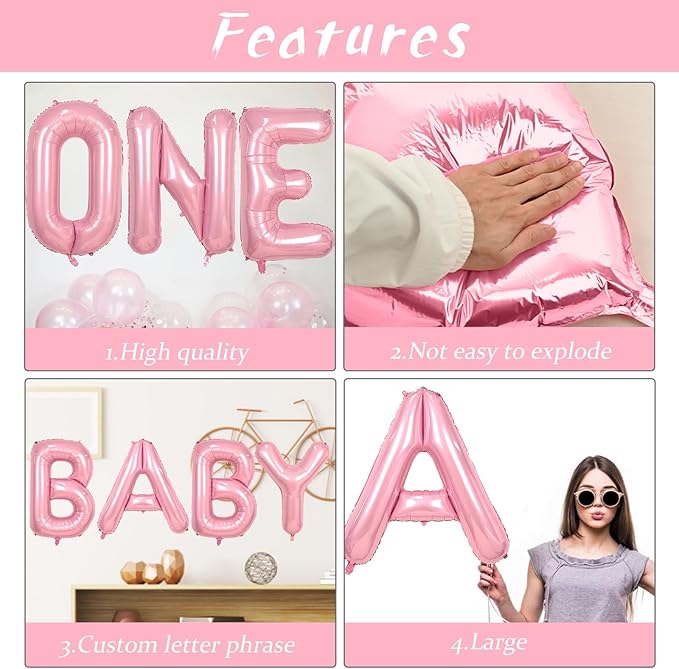 40 Inch Pink Letter Balloons, Giant Light Pink Letter Y Balloon, Single Alphabet Balloon, Pastel Pink Foil Mylar Name Letters Balloon for Girls Women Birthday Anniversary Graduation Party Decoration