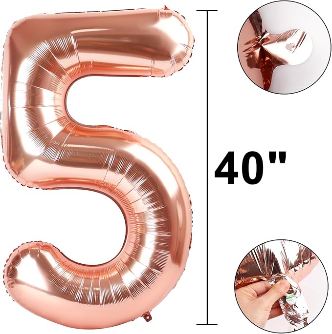 40 Inch Rose Gold Balloon Number 50 Balloon,Jumbo Mylar Foil Helium Balloon for 50 Digital Balloons for Birthday Party,Wedding Anniversary Party Decorations