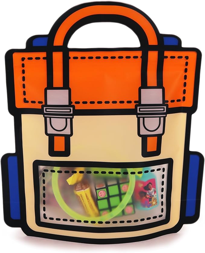 20 Pack Gift Bags for Kids Birthday Party Supplies - Bulk Goodie Bag for Candy, Snacks, or Favors with Resealable Ziplock Seal (Orange/Small)