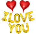 Gold I Love You Balloons and Red Heart Balloons Valentines Decorations Love Heart Balloons for for Valentines Day Bridal Shower Wedding Romantic Special Night Party Supplies Decorations