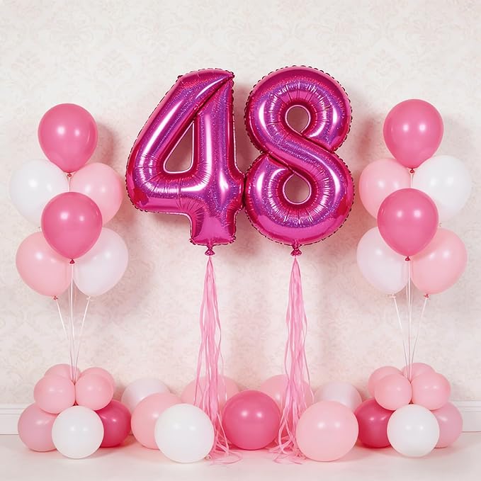 Laser Hot Pink 9 Balloon, Number Balloons 40 Inch, 9th Giant Birthday Decorations for Girls,19th 29th Party Decorations Supplies, Number 9 Balloon