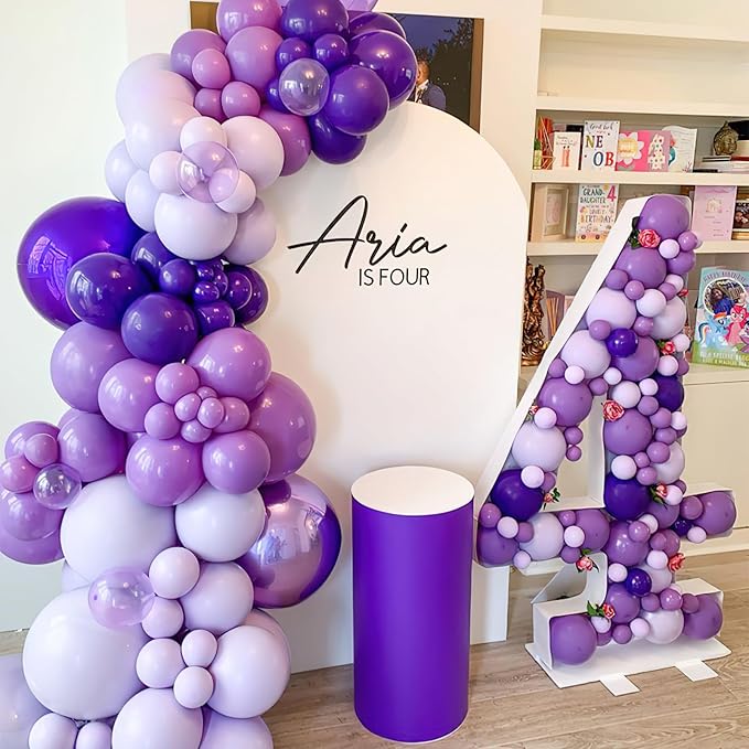 PartyWoo Purple Balloons 50pcs 12 Inch Purple Latex Balloons for Birthday Baby Shower Anniversary Engagement Wedding Princess Bachelorette Bridal Shower Butterfly Party Decorations Purple-Y15