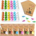 48 Sets Dinosaur Party Favors Funny Mini Dinosaur Toys Dinosaur Birthday Party Supplies 48 Pack Dino Eggs and 48 Hatching Card Bulk Gifts Novelty Birthday Party Decorations for Kids Boys Girls Toddler
