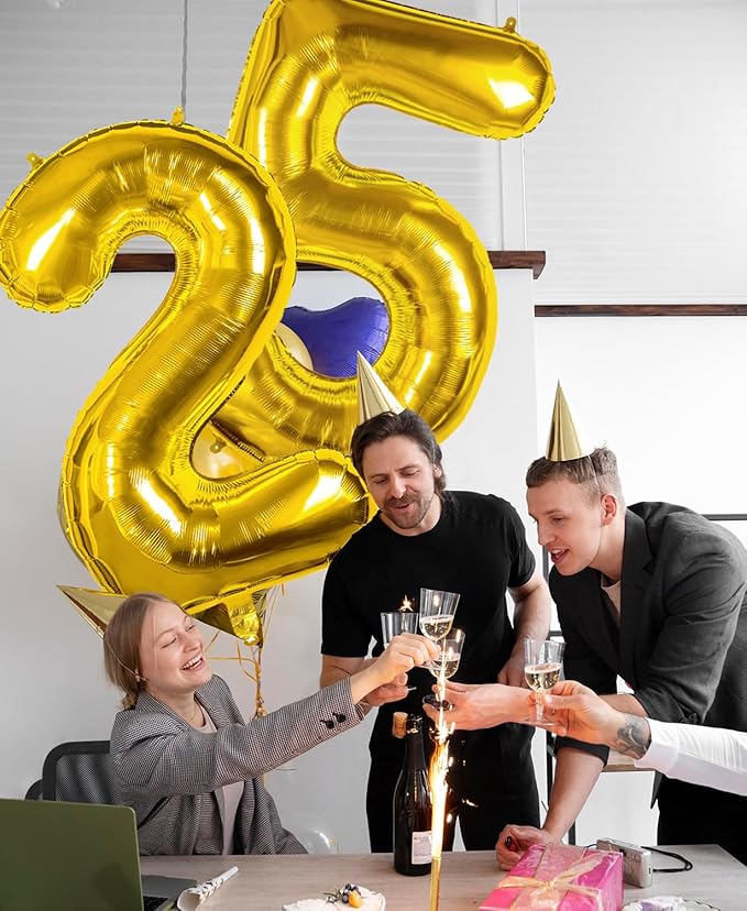 Smlpuame 40 inch Number Balloon 0-9 Gold Large Number 29 Balloons,Digital Balloons for Birthday Party Celebration Decorations Supplies, Helium Foil Number Balloons for Wedding Anniversary