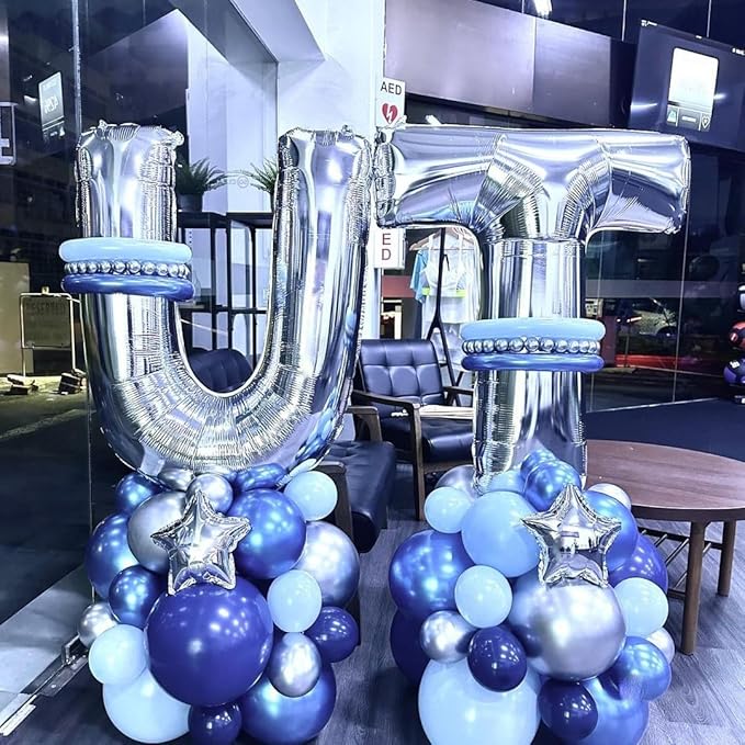 Silver Letter T Balloons 40 inch Large Alphabet T Balloons Silver Helium Foil Letter Balloon Banner for Birthday Party Anniversary Wedding Decoration