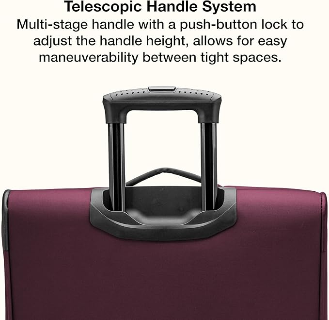 U.S. Traveler Anzio Softside Expandable Luggage with Spinner Wheels, Burgundy, 3-Piece Set (22/26/30)