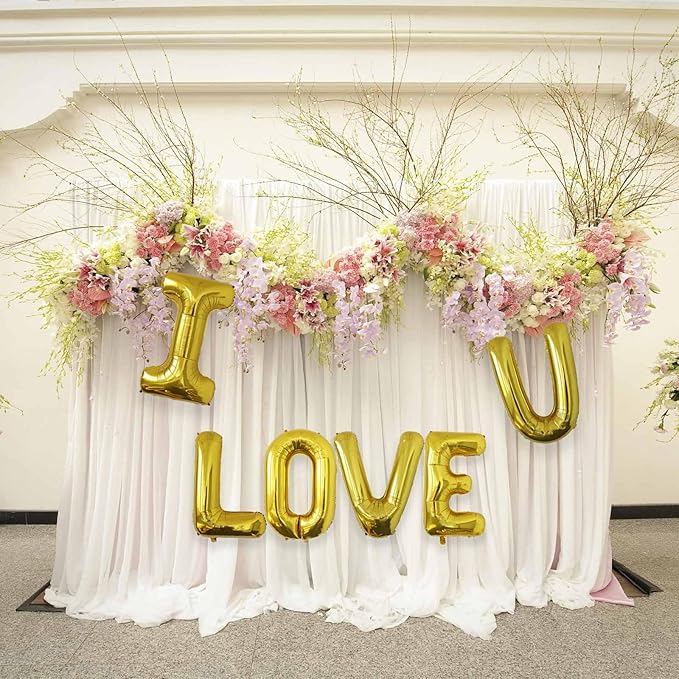 Q Letter Balloons, 40 Inch Large Gold Letter Balloons, A to Z Mylar Balloons Letters, Q Foil Balloon, for Birthday, Baby Shower, Wedding, Anniversary Party Decoration