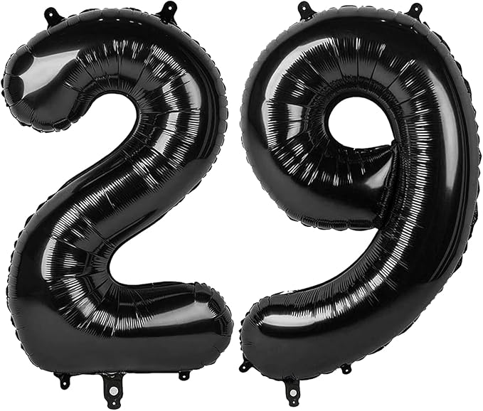 Black Number 29 Balloon - 40 Inch, Birthday Party Decorations, Anniversary & Graduation Supplies